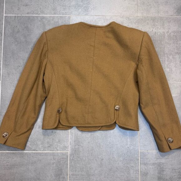 Vintage Orvis Wool Cropped Camel Blazer Jacket Size 6 - Picture 8 of 10
